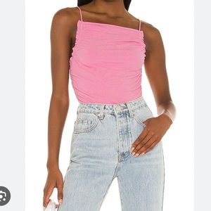 Super down hot pink top XS